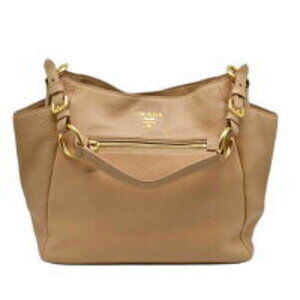 Prada Vitello Dino Leather Hobo Shoulder Bag Cameo